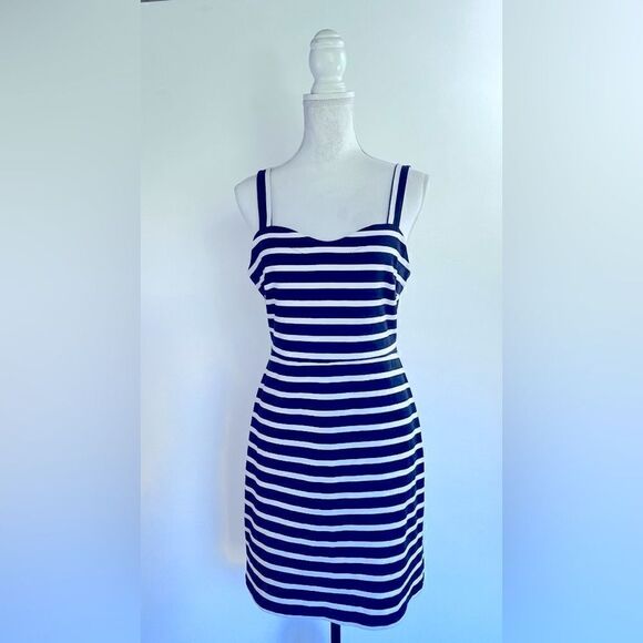 OLD NAVY MARINER NAUTICAL STRIPE SLEEVELESS MIDI DRESS SIZE M - Picture 5 of 14